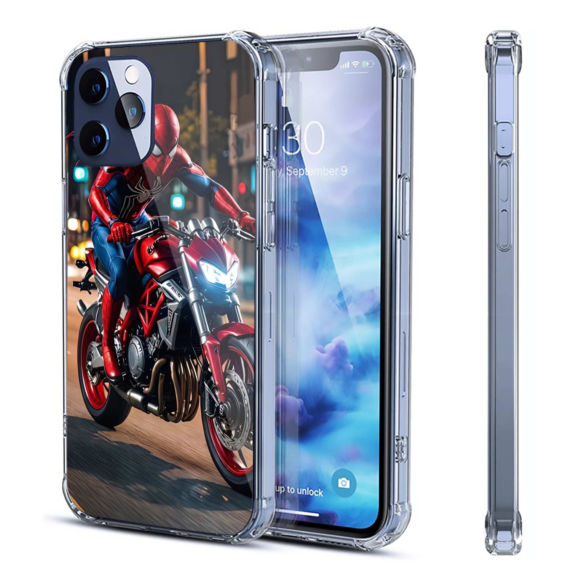 （画像用） Spider Man スパイダーマン 【iPhone 12シリーズ対応】透明スマホケース（クリアソフトケース）